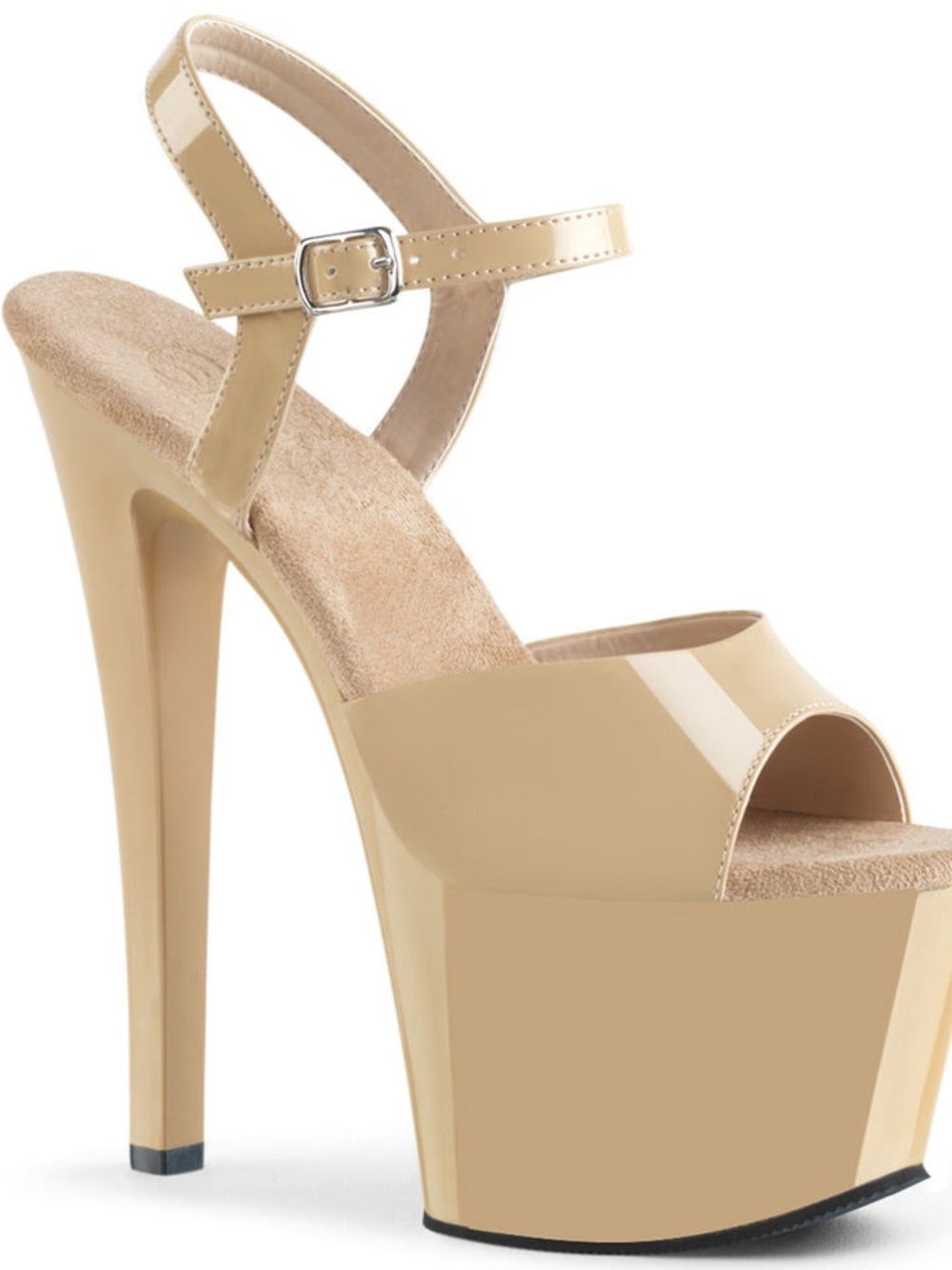 Pleaser Beige Platform Peep-Toe Stiletto